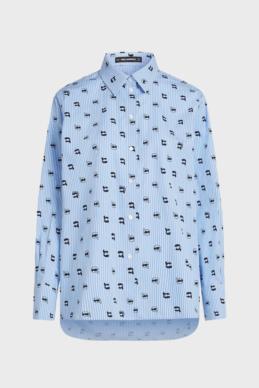 Жіноча блакитна сорочка з візерунком IKON AOP PRINT BLOUSE 5