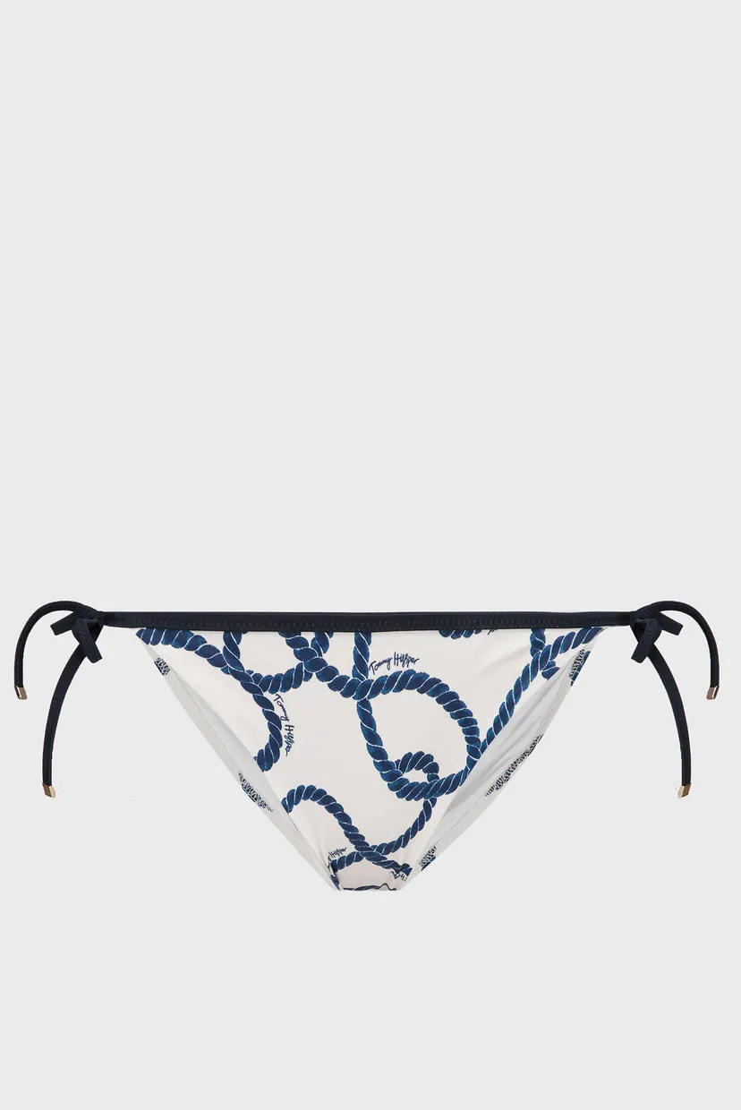 Жіночі білі трусики від купальника з візерунком STRING SIDE TIE PRINT 6