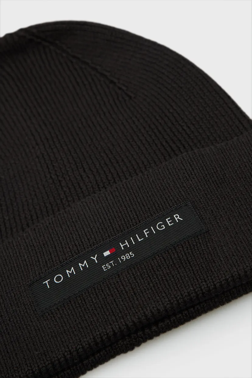 Чоловіча чорна шапка TH FOUNDATION COTTON BEANIE 4