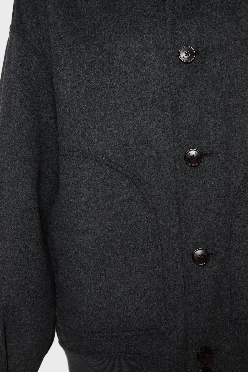Жіноче сіре вовняне двостороннє пальто MD DF WOOL REVERSIBLE CHECK JKT 5