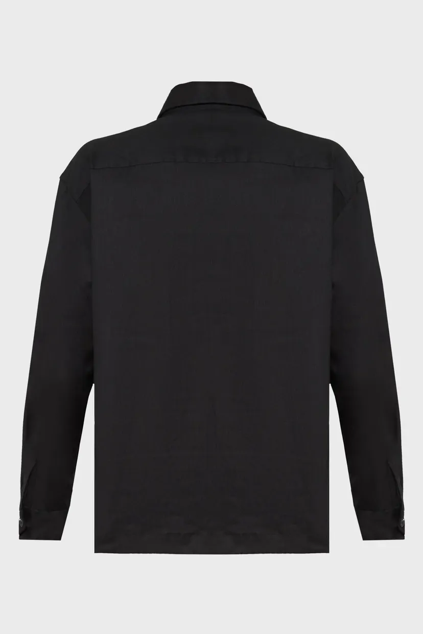 Мужская черная рубашка STRETCH OVERSHIRT 6