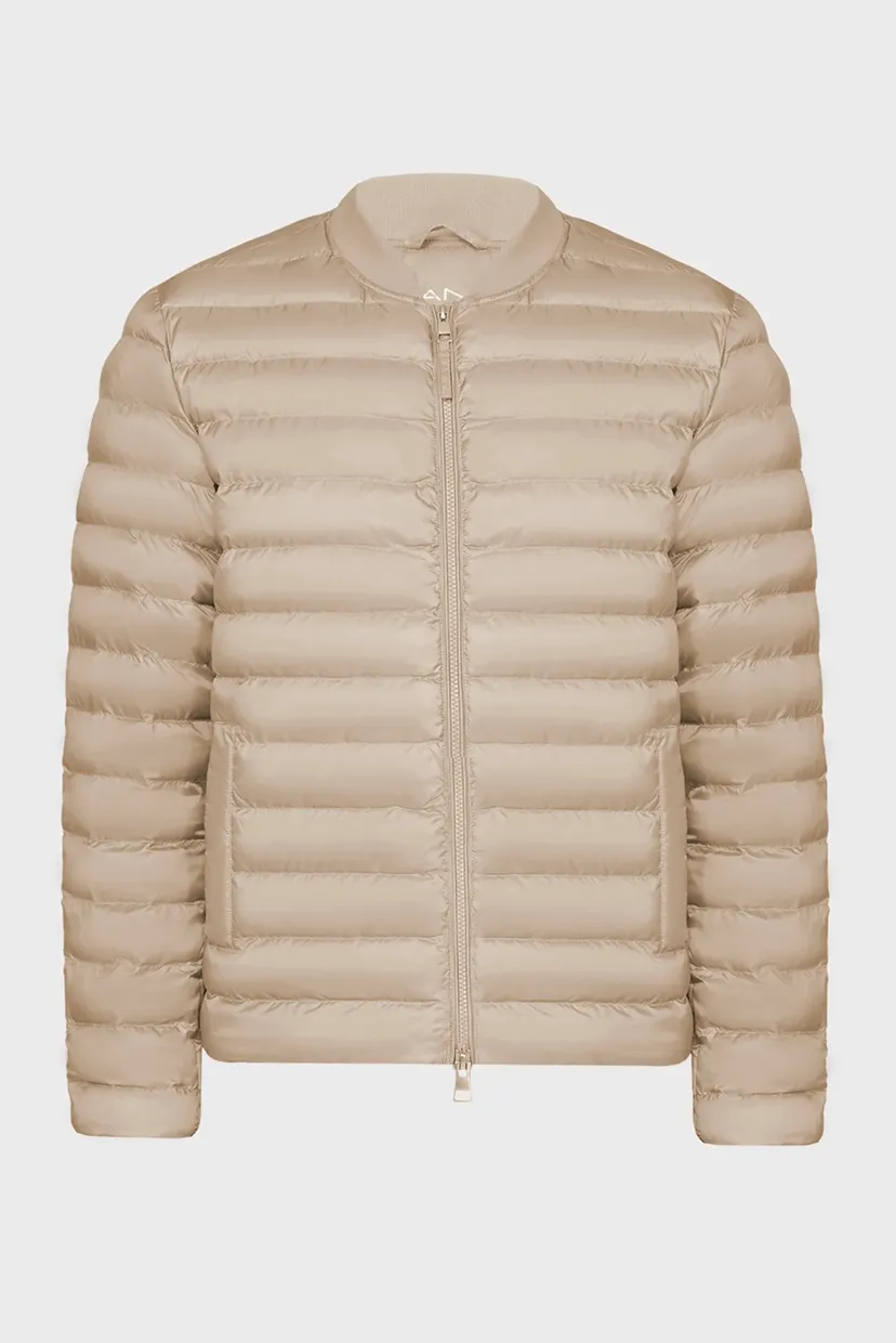 Мужская бежевая куртка QUILTED COLLARED 7