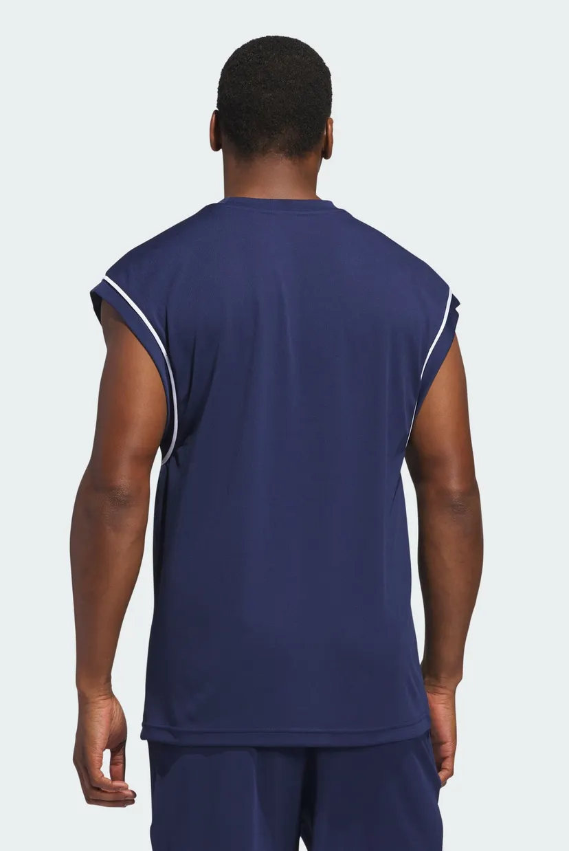 Мужская темно-синяя майка adidas Basketball All-World Sleeveless 3