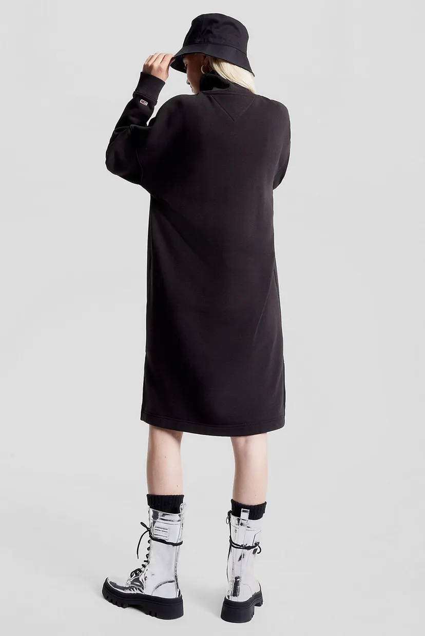 Женское черное платье TJW NEW VARISTY MOCK NECK DRESS 3