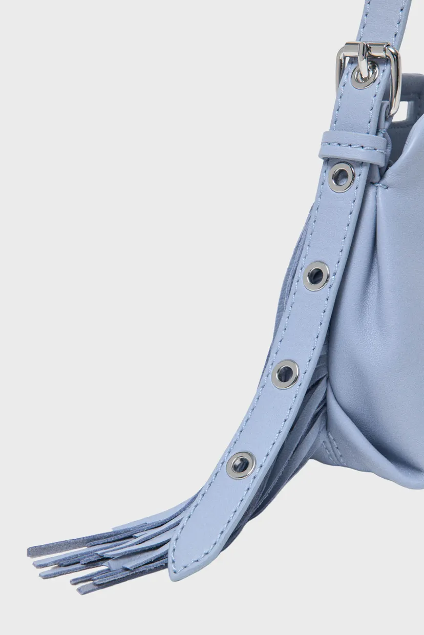 Женская голубая кожаная сумка Miss M 5