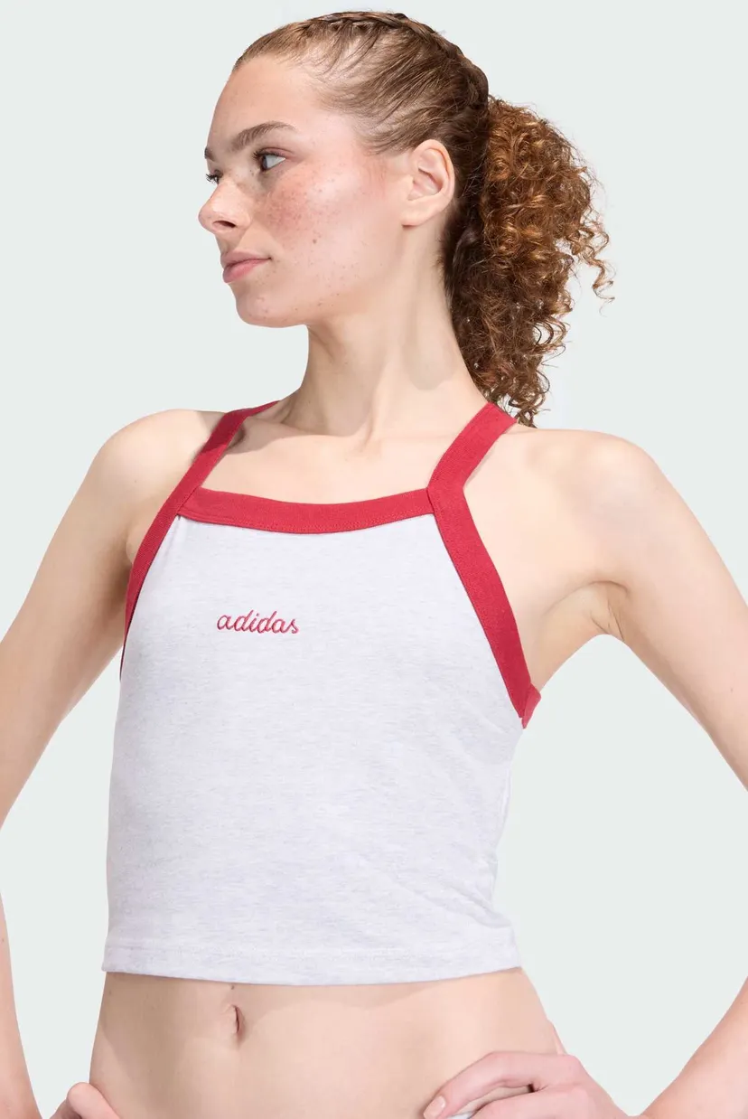 Женская светло-серая майка Seasonal Essentials Colorpop with Embroidered Graphic 4