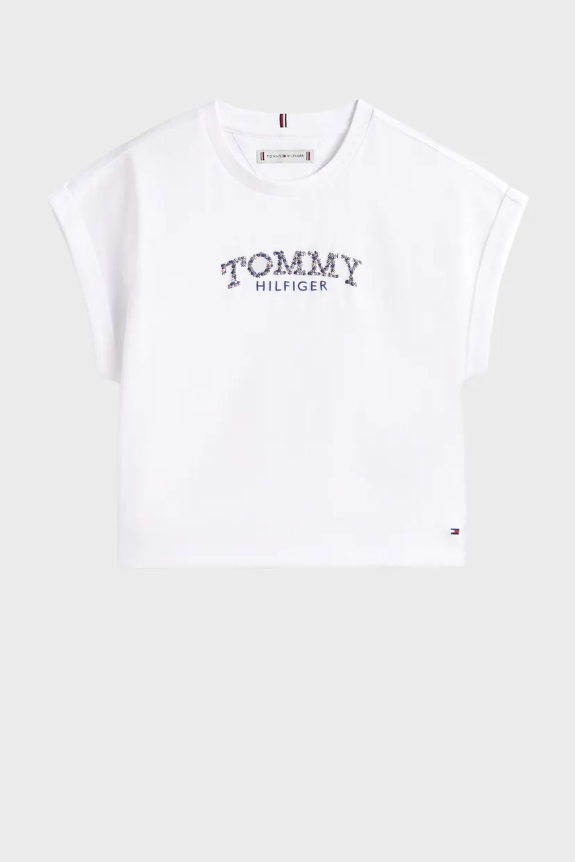 Дитяча біла футболка TOMMY PUFF FLOWER 5