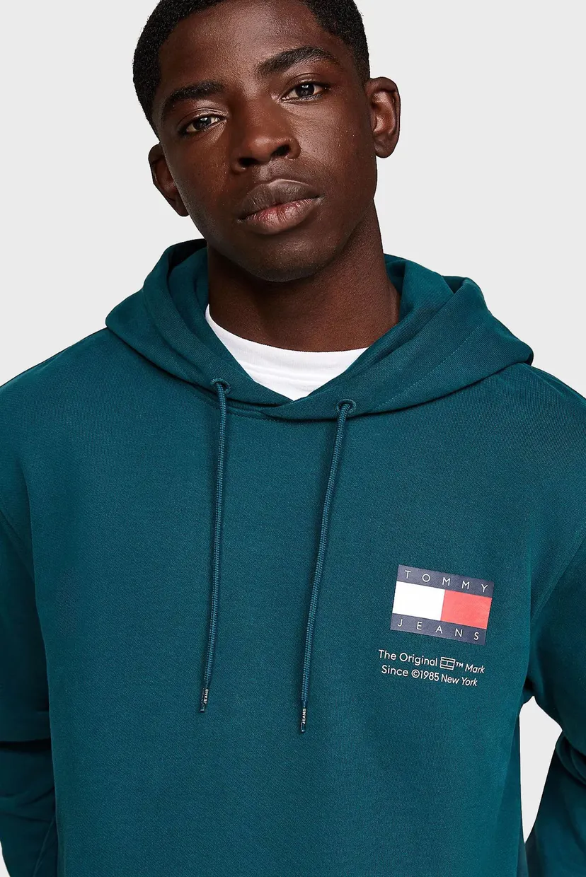 Чоловіче бірюзове худі TJM REG ESSENTIAL FLAG HOOD EXT 4