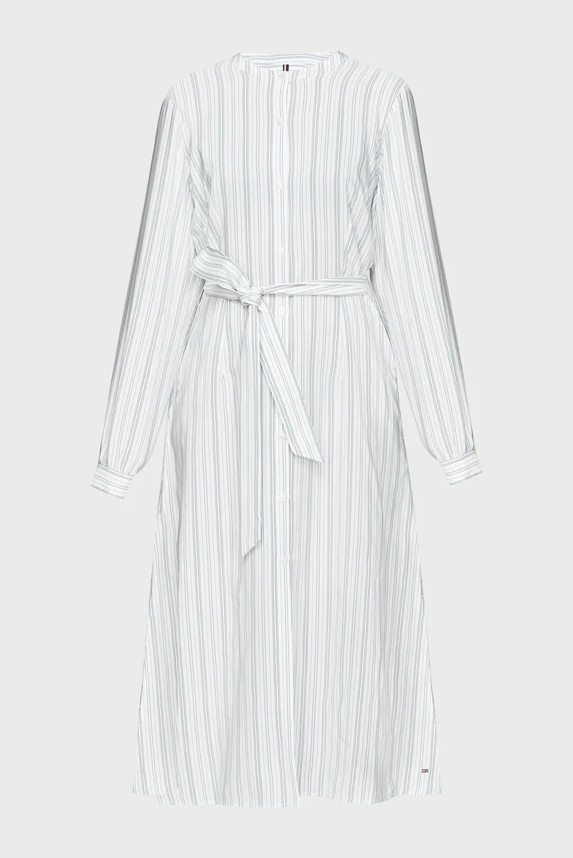 Жіноча біла сукня у смужку VIS STRIPE MIDI SHIRT DRESS LS 5