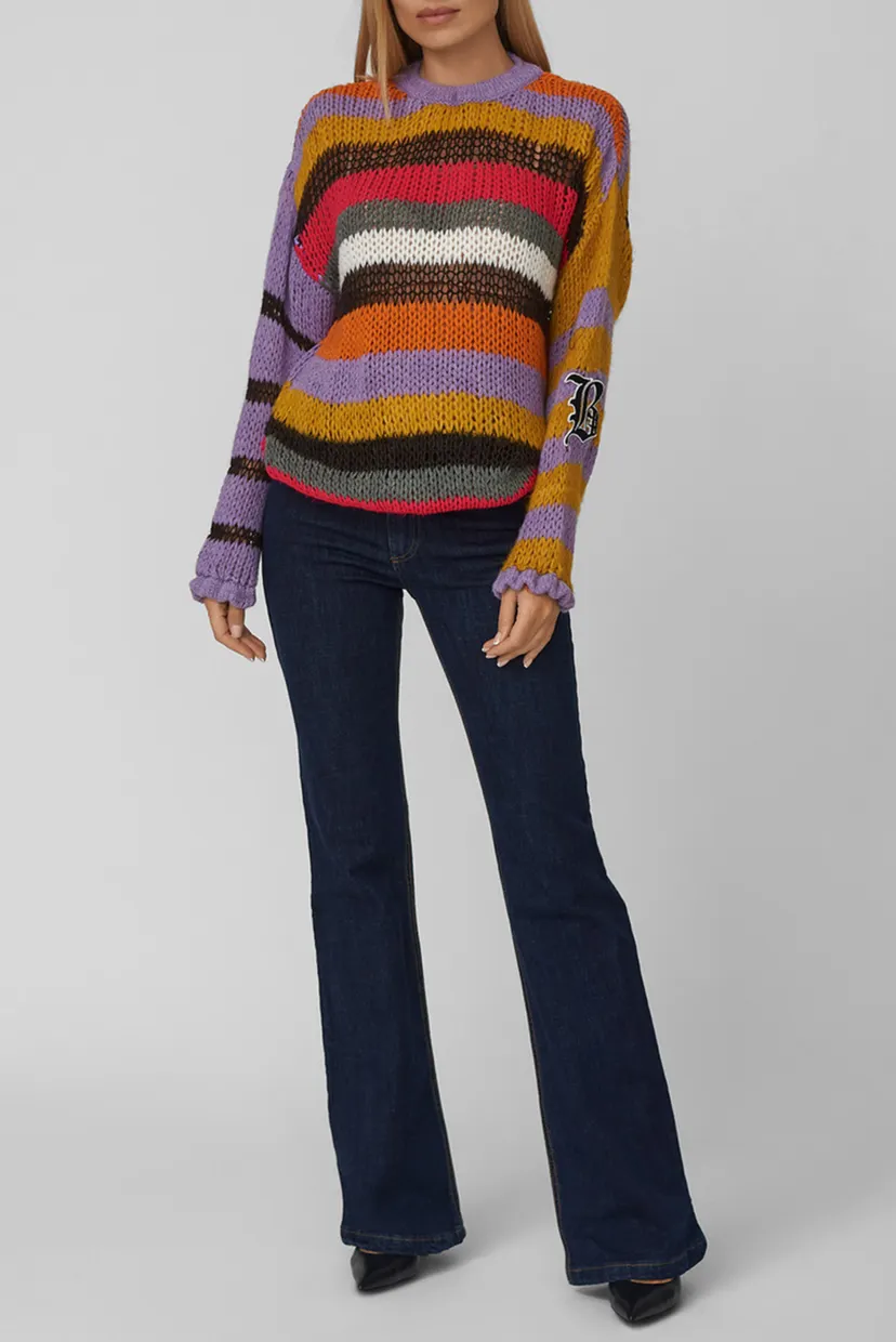 Женский свитер в полоску 5
