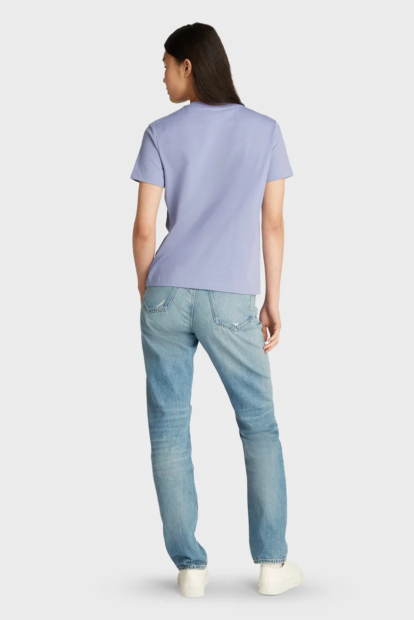 Жіноча бузкова футболка CK APPLIQUE REGULAR TEE 3