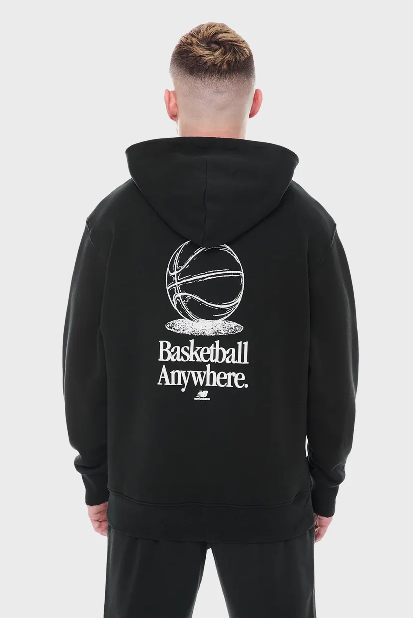 Чоловіче чорне худі Hoops Fleece New Balance MT33586BK — MD-Fashion