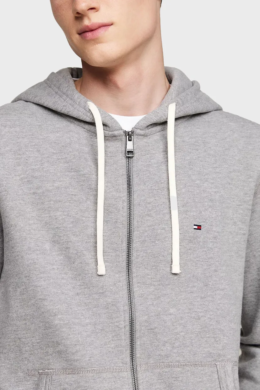 Мужское серое худи ESSENTIAL FLEECE ZIP THROUGH 4