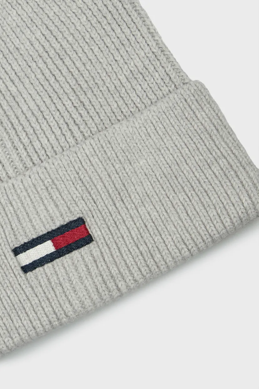 Жіноча сіра шапка TJW ELONGATED FLAG BEANIE 4