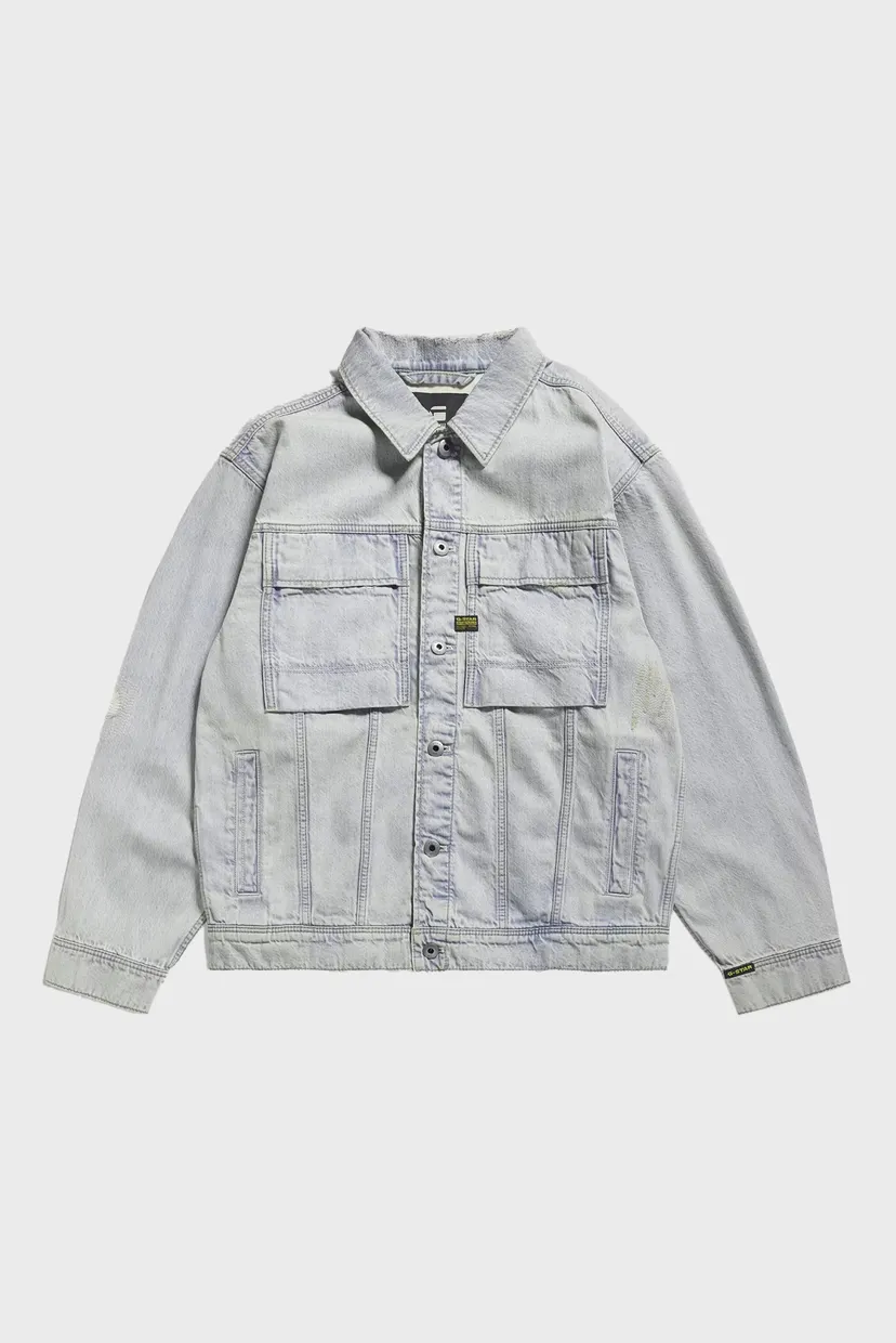 Мужская голубая джинсовая куртка Oversized 5