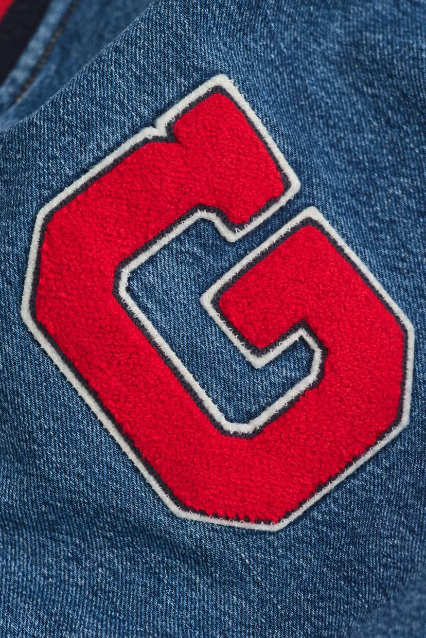Женский синий джинсовый бомбер DENIM VARSITY 5