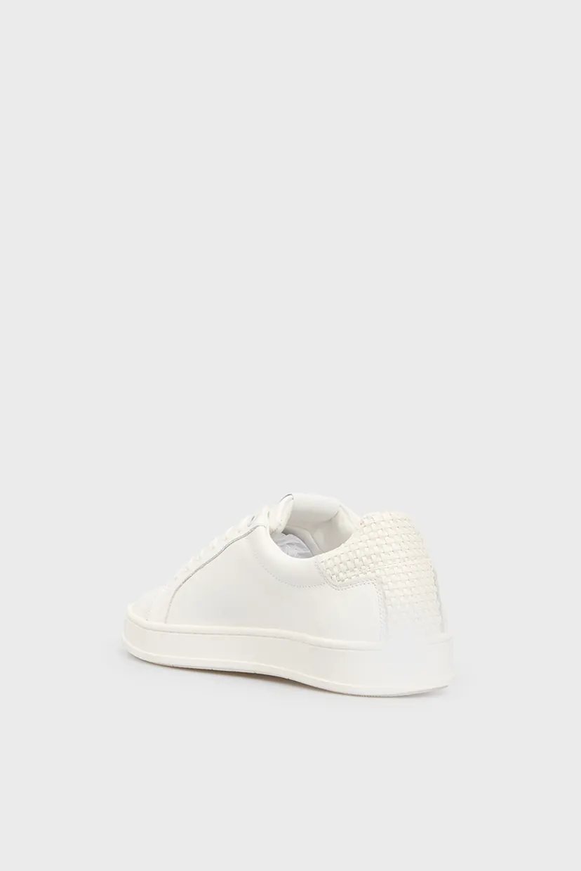 Мужские белые кожаные сникерсы LOW TOP LACE UP WOVEN 5