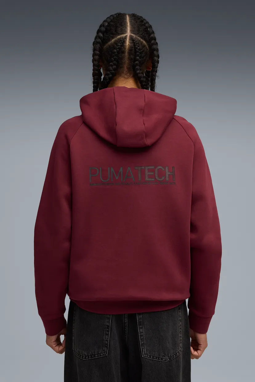 Мужское бордовое худи PUMATECH Graphic Relaxed Hoodie Men 3