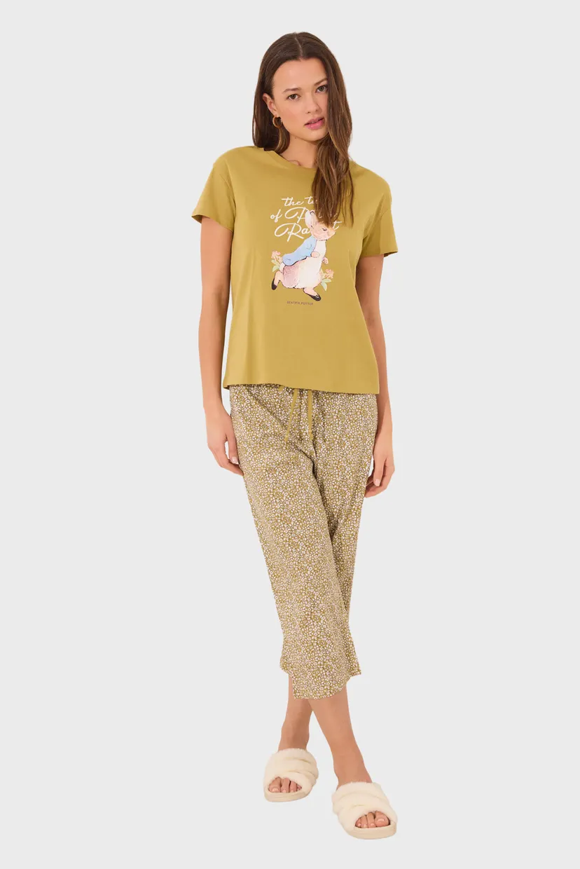 Жіноча оливкова піжама (футболка, брюки) Peter Rabbit women'secret ...