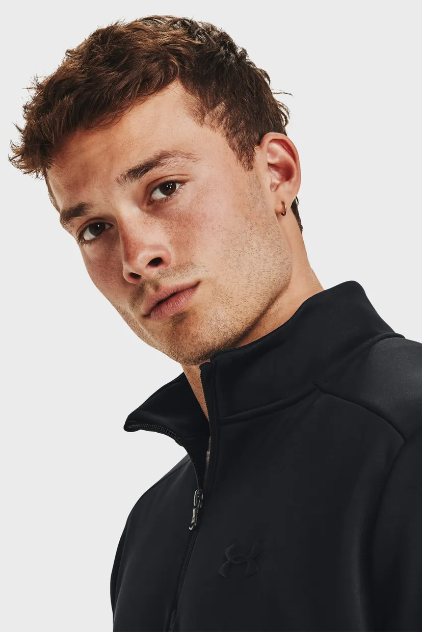 Мужская черная спортивная кофта UA Armour Fleece 1/4 Zip 4