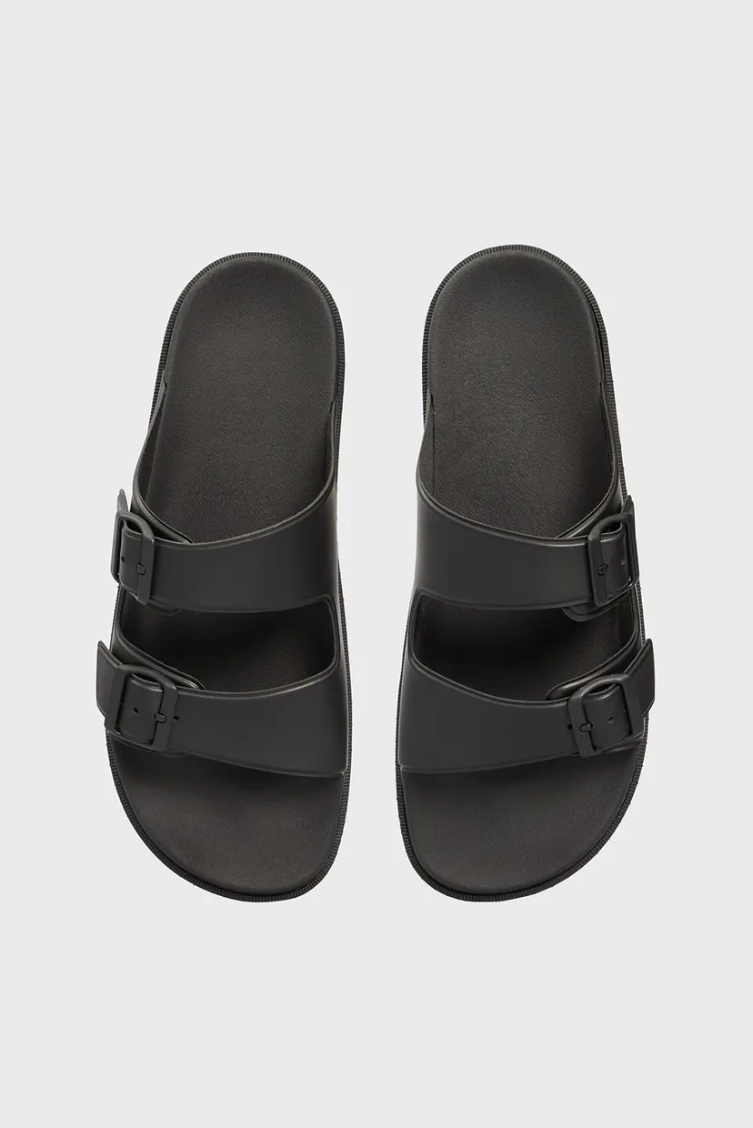 Чоловічі чорні слайдери KONDO TRED 2-Strap Sandal 4
