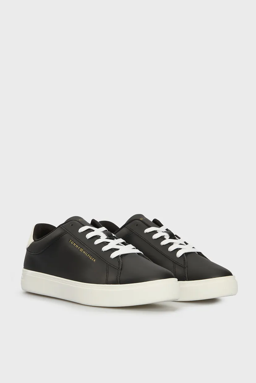Жіночі чорні шкіряні снікерси ESSENTIAL COURT SNEAKER 3