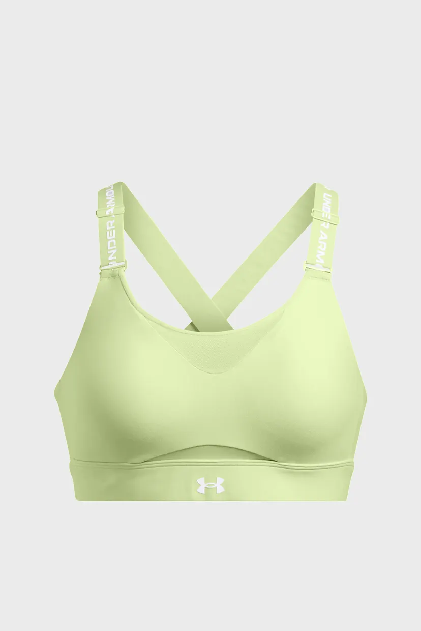 Женский салатовый топ UA Infinity High 2.0 Bra 7