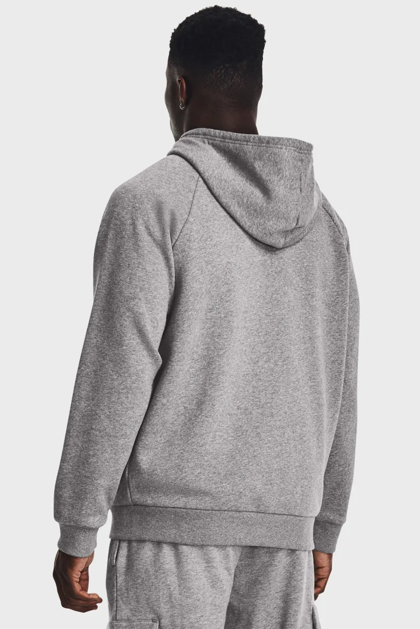 Мужское серое худи UA Rival Fleece FZ Hoodie 3