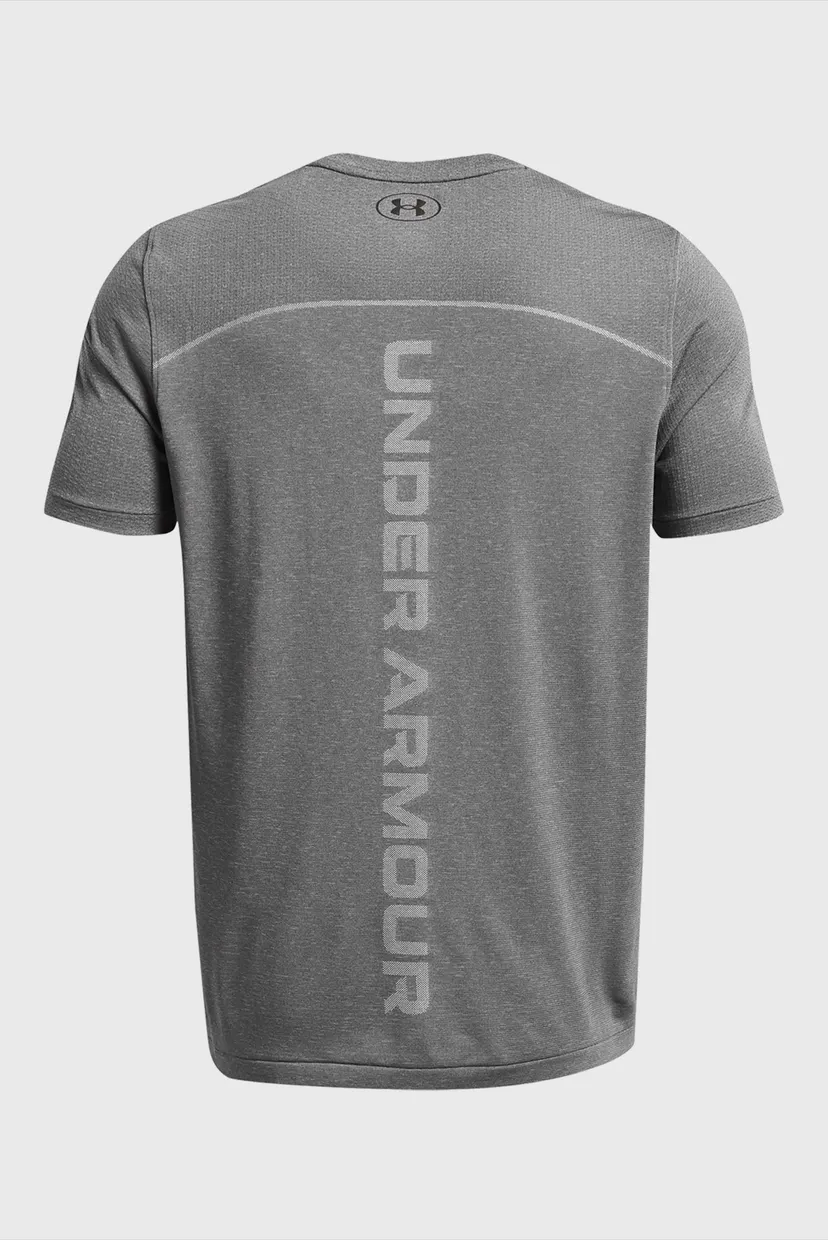 Чоловіча сіра футболка UA Rush Seamless Wordmark SS 5
