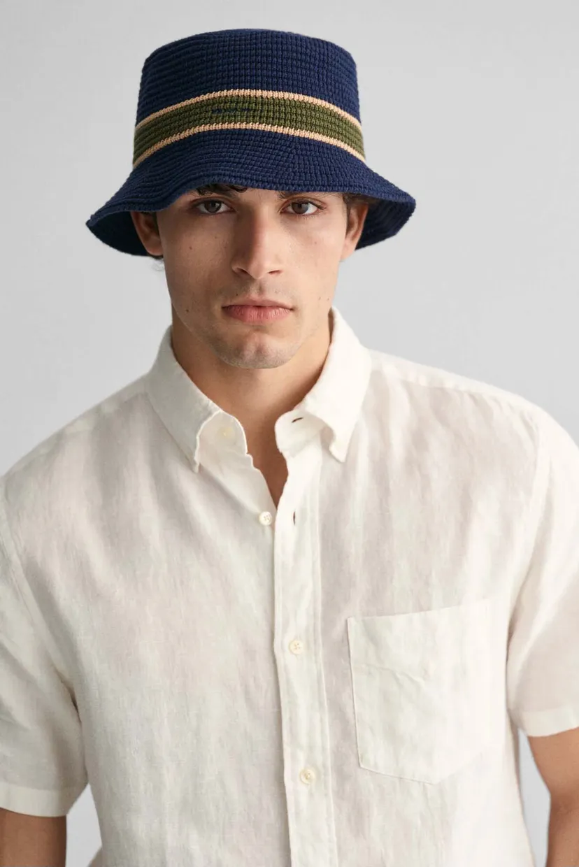 Мужская белая льняная рубашка REG LINEN SS 4