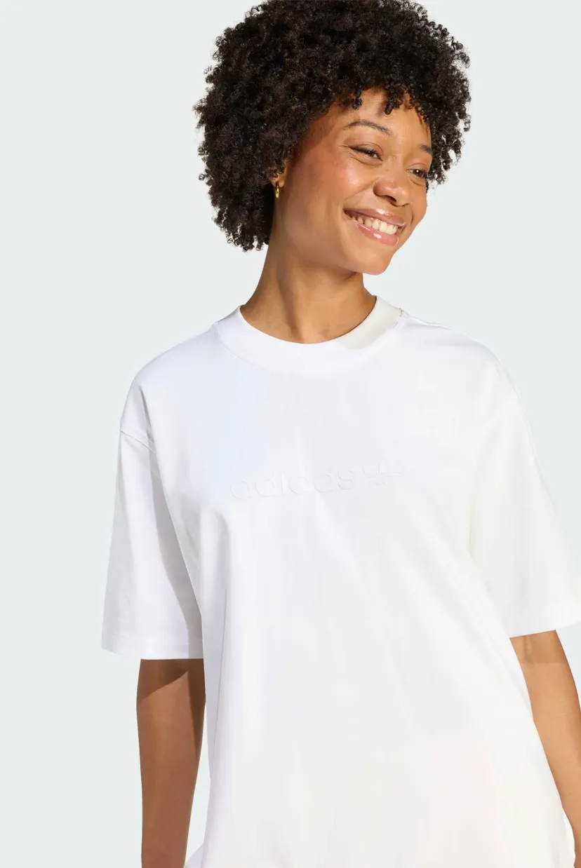 Жіноча біла футболка Essentials Linear Oversized 4