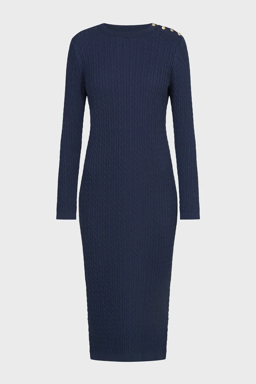 Жіноча темно-синя сукня MINI CABLE KNIT DRESS 8