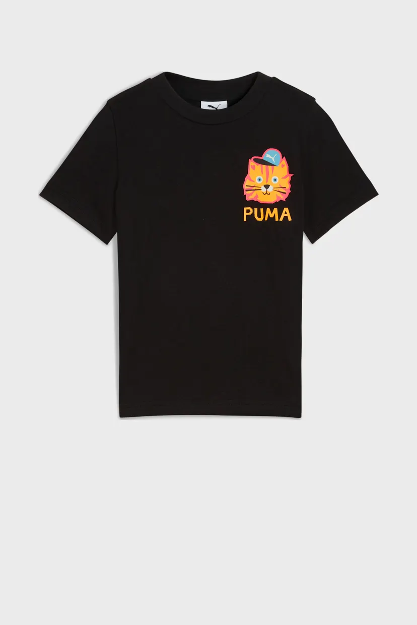 Дитяча чорна футболка Moody Cat Graphic Tee I Kids 5
