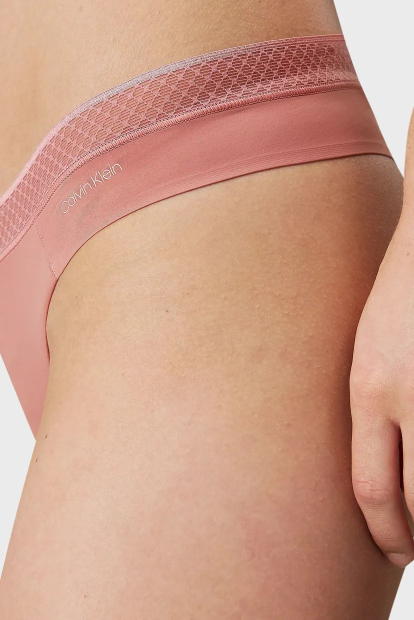 Женские розовые трусики THONG 4