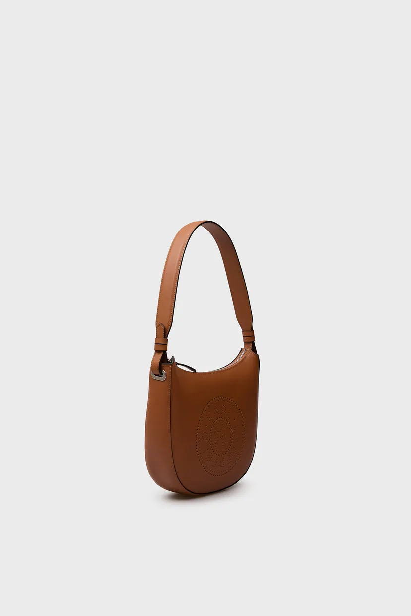 Жіноча коричнева шкіряна сумка K CIRCLE MOON SHB PERFORATED 3