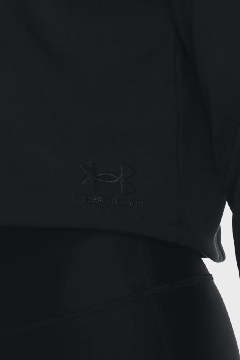 Жіночий чорний світшот UA Crop Terry LS BTG 4