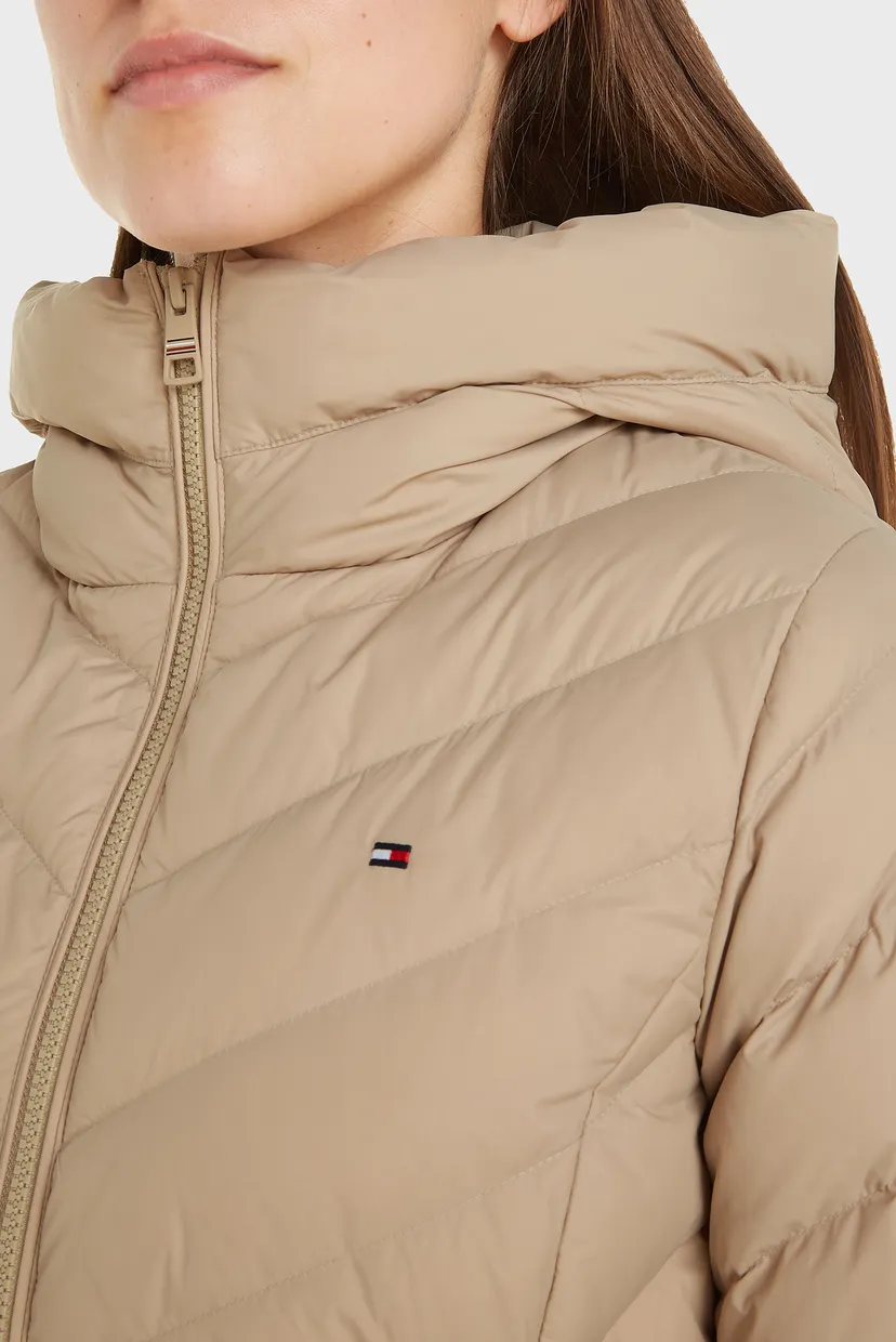 Жіночий бежевий пуховик CHEVRON MW DOWN COAT 3