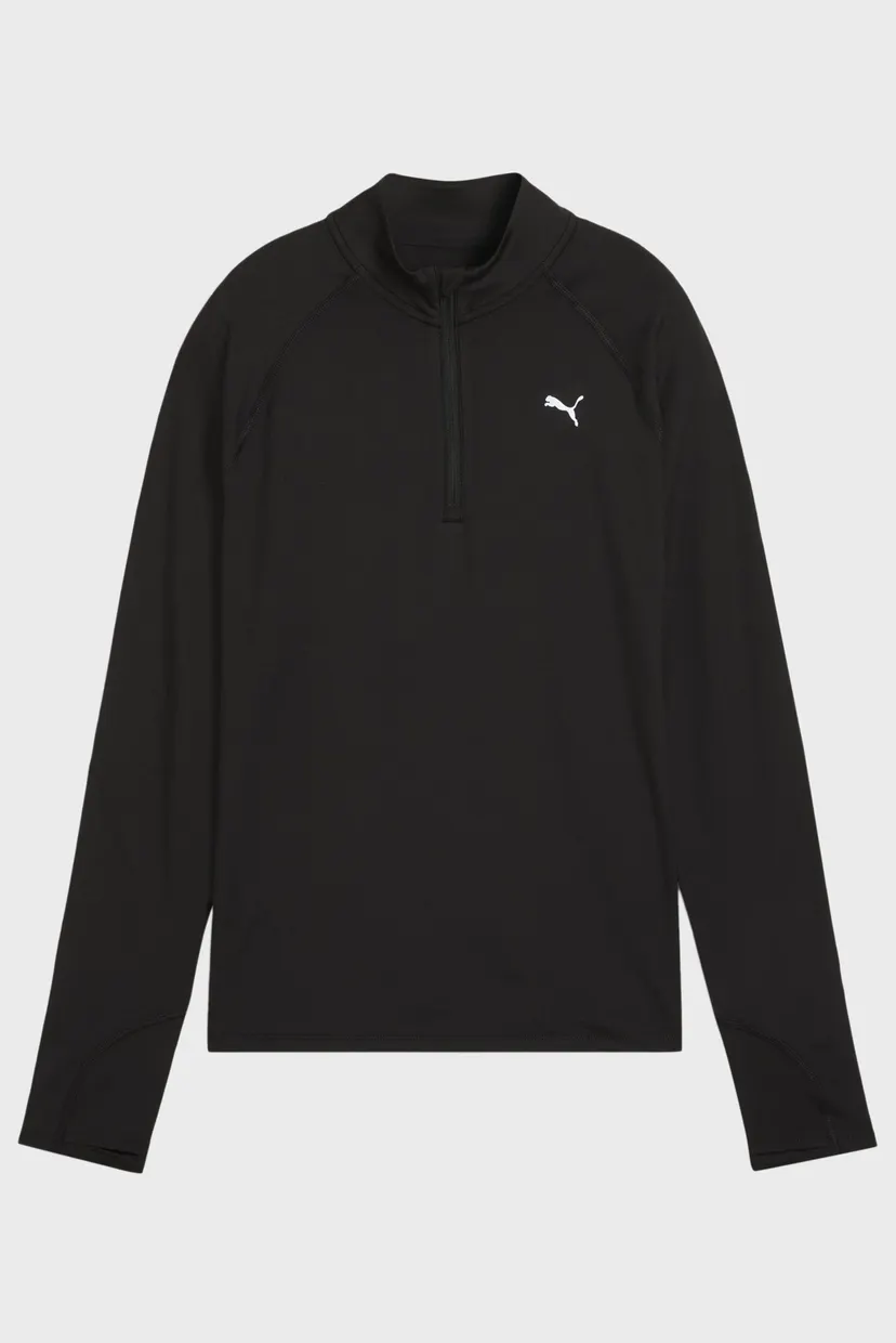 Женский черный лонгслив RUN VELOCITY CLOUDSPUN 1/4 Zip Women 6