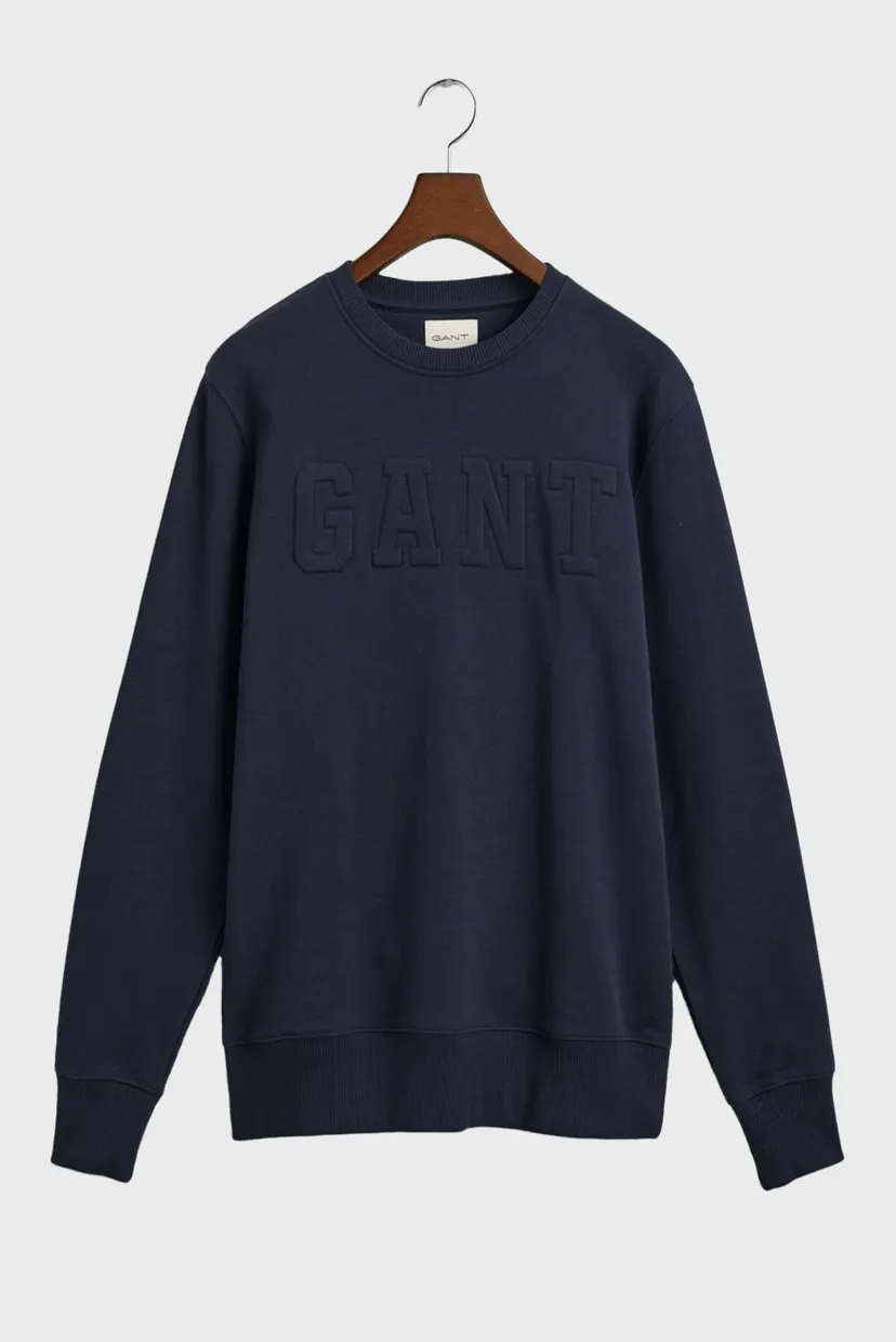 Мужской темно-синий свитшот EMBOSSED C-NECK 5