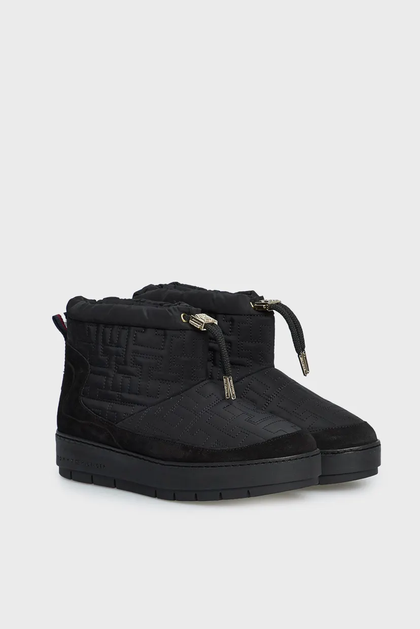 Жіночі чорні дутики з візерунком TOMMY MONOGRAM SNOWBOOT 3