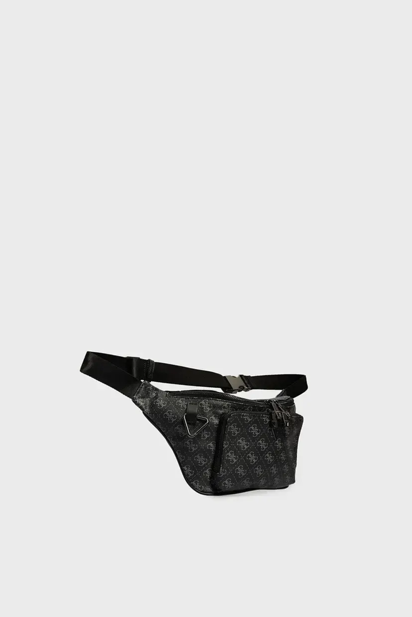 Чоловіча чорна поясна сумка з візерунком MILANO MAXI BUMBAG W FRT PCKET 3