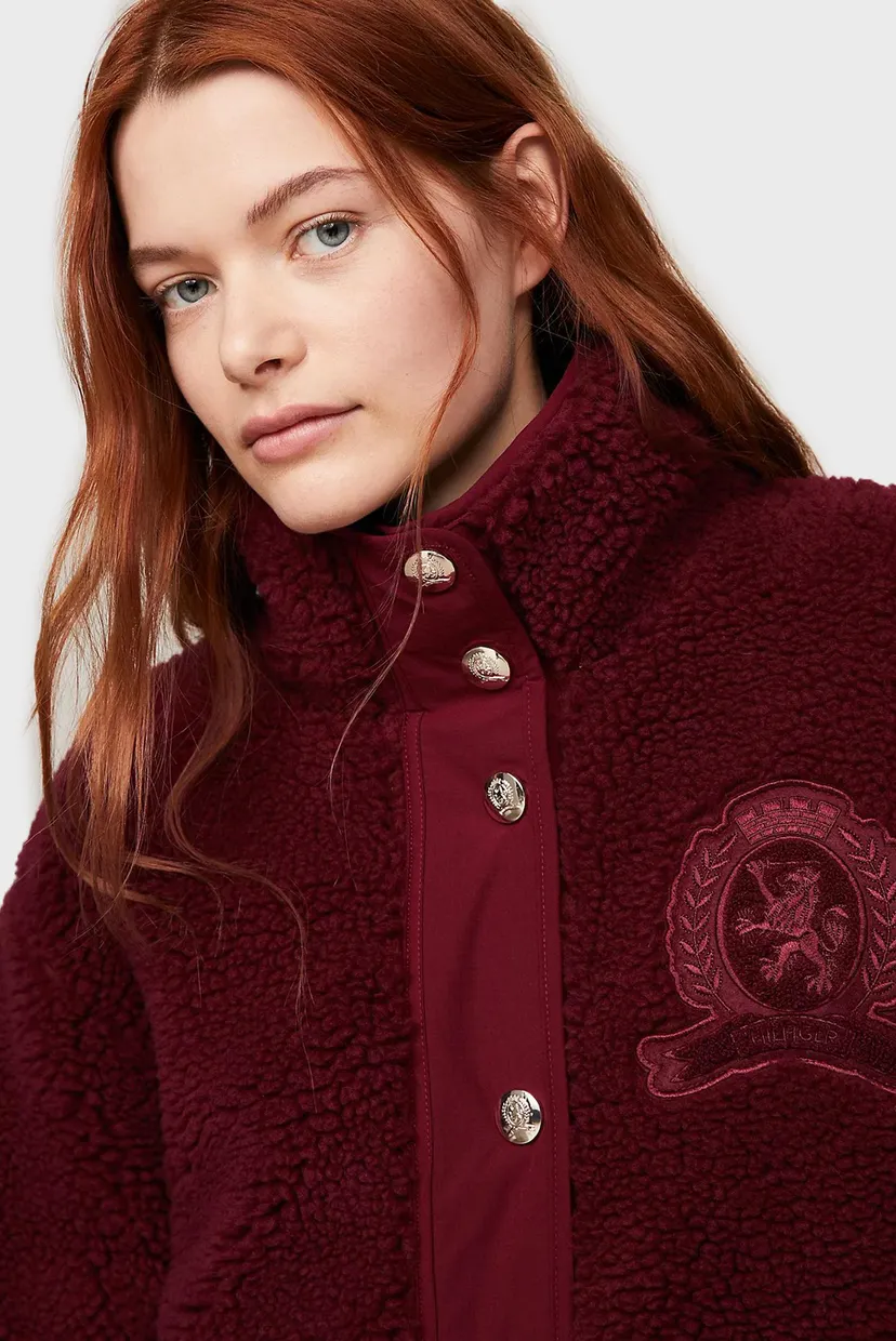 Женская бордовая куртка THC FAUX FUR VARSITY 4