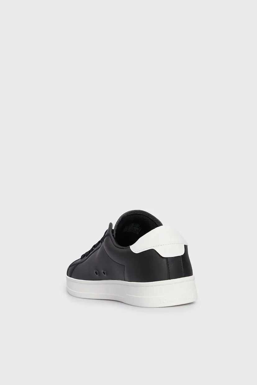 Мужские черные кожаные сникерсы TJM LEATHER LOW CUPSOLE 5