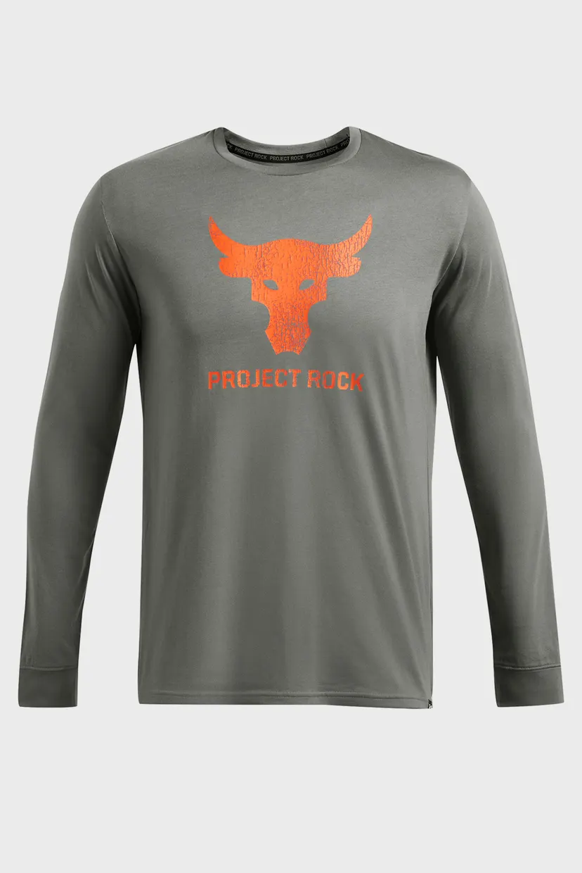 Чоловічий сірий лонгслів UA PJT ROCK BRAHMA BULL LS 3
