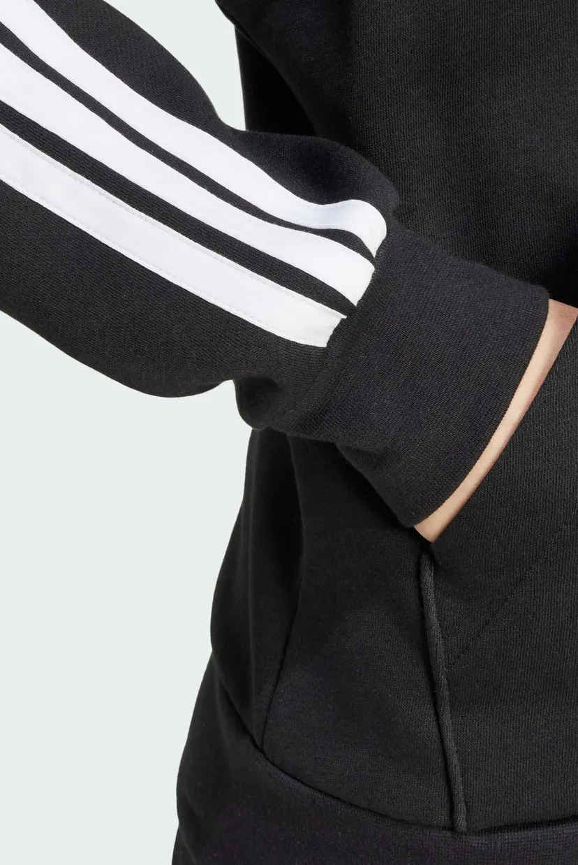Жіноче чорне худі Essentials 3-Stripes Full-Zip Fleece 5