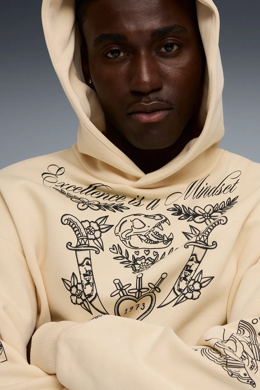 Мужское бежевое худи Swish N' Ink Relaxed Basketball Hoodie Men 4