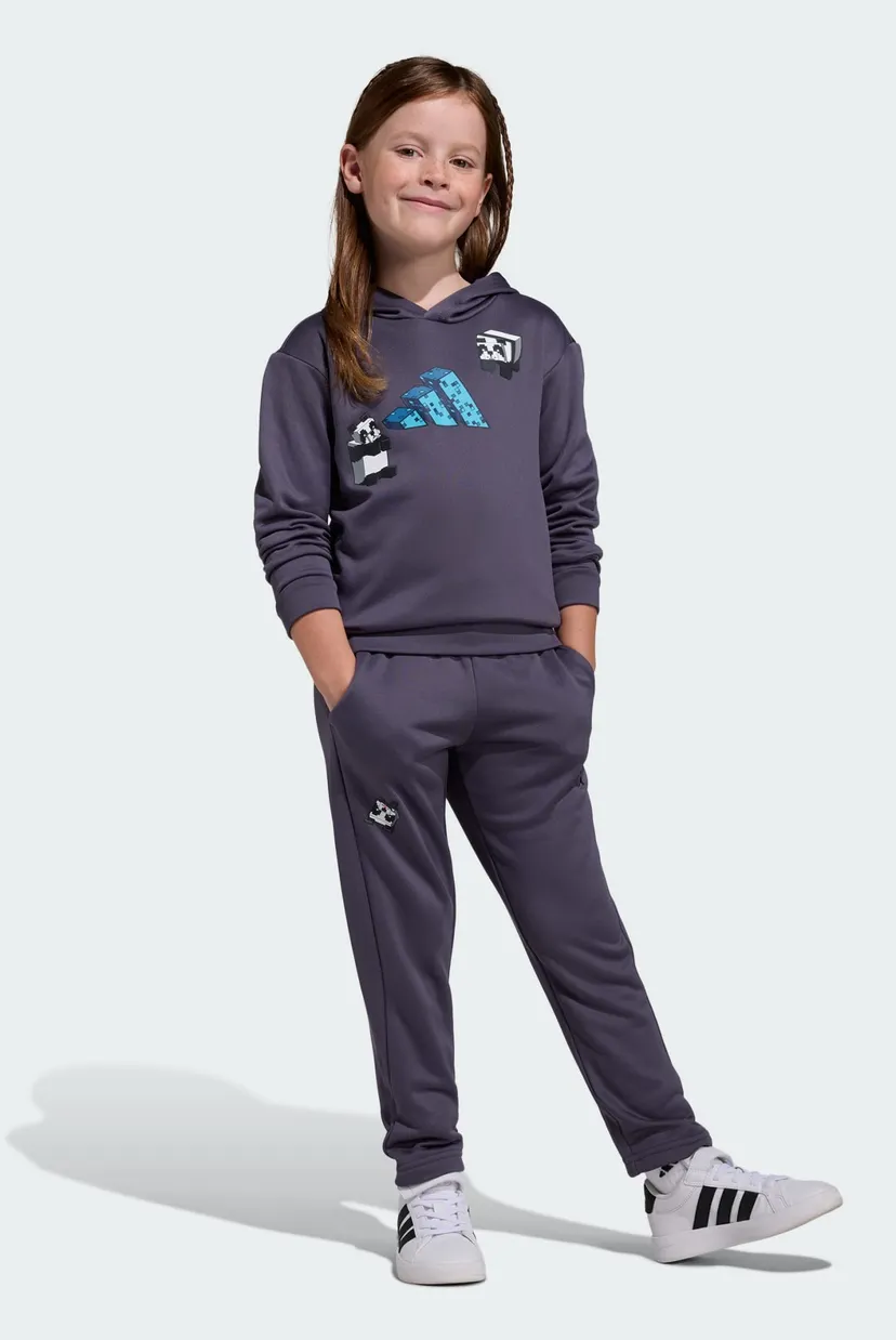 Дитячий сірий спортивний костюм (худі, штани) ADIDAS MINECRAFT TRAINING 5