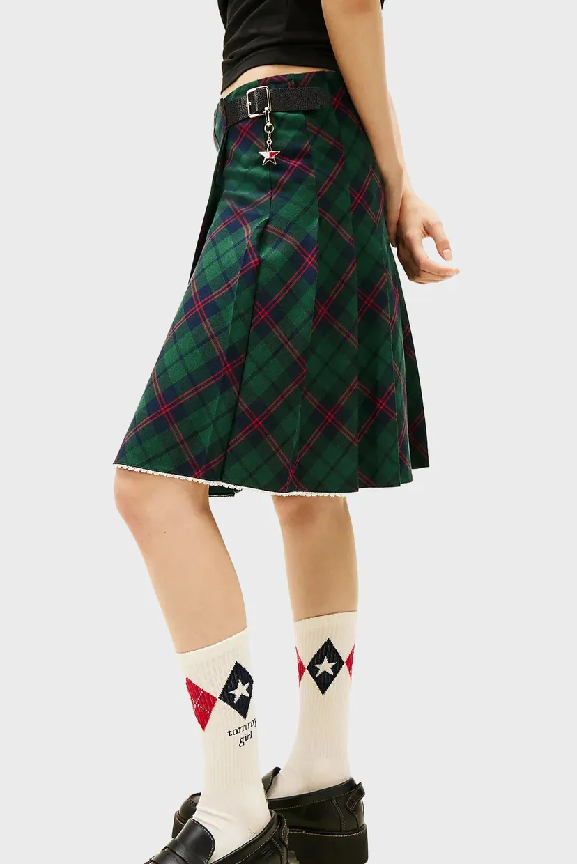 Женская зеленая юбка в клетку TOMMY GIRL TARTAN 3