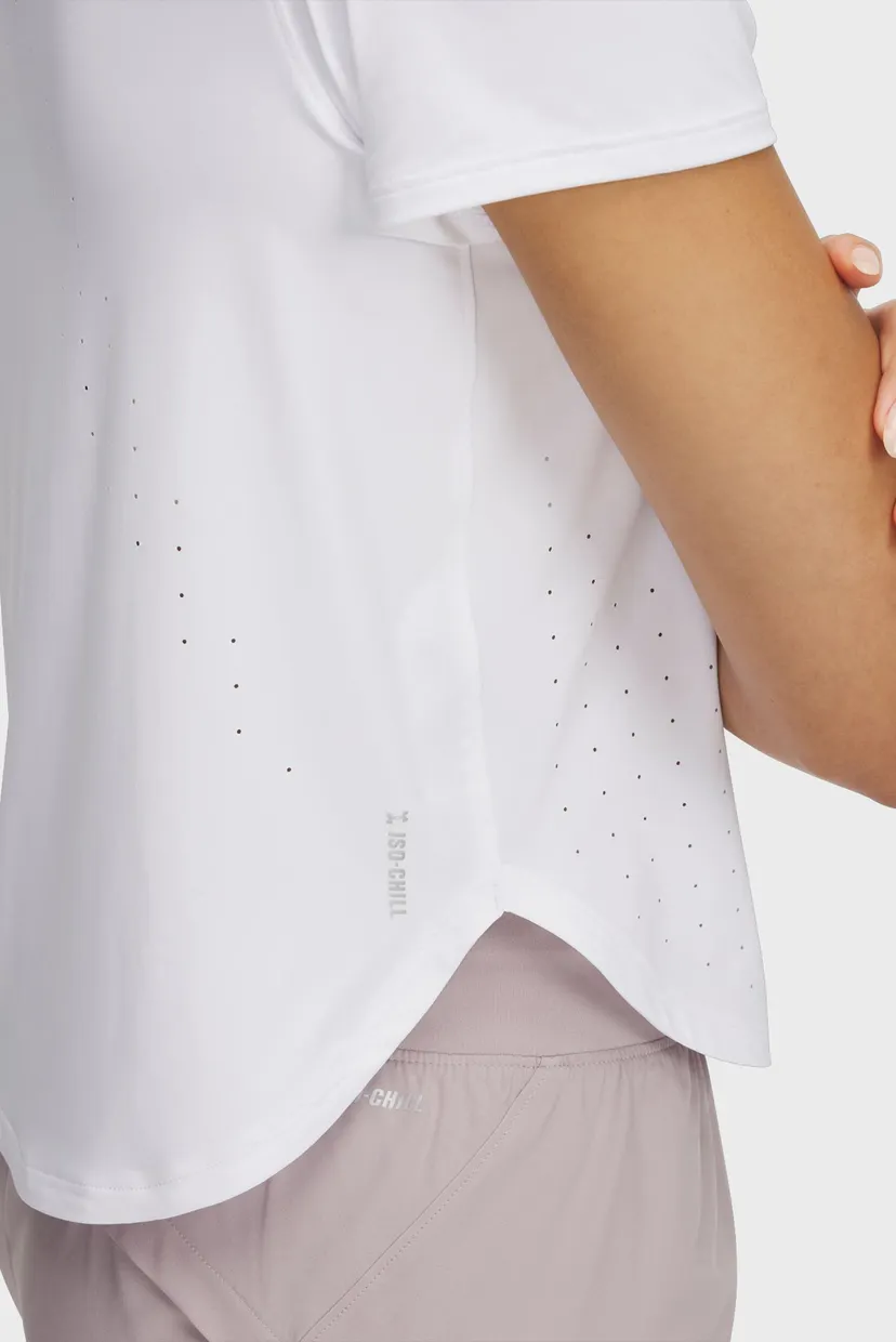 Жіноча біла футболка UA Launch Elite Shortsleeve 3
