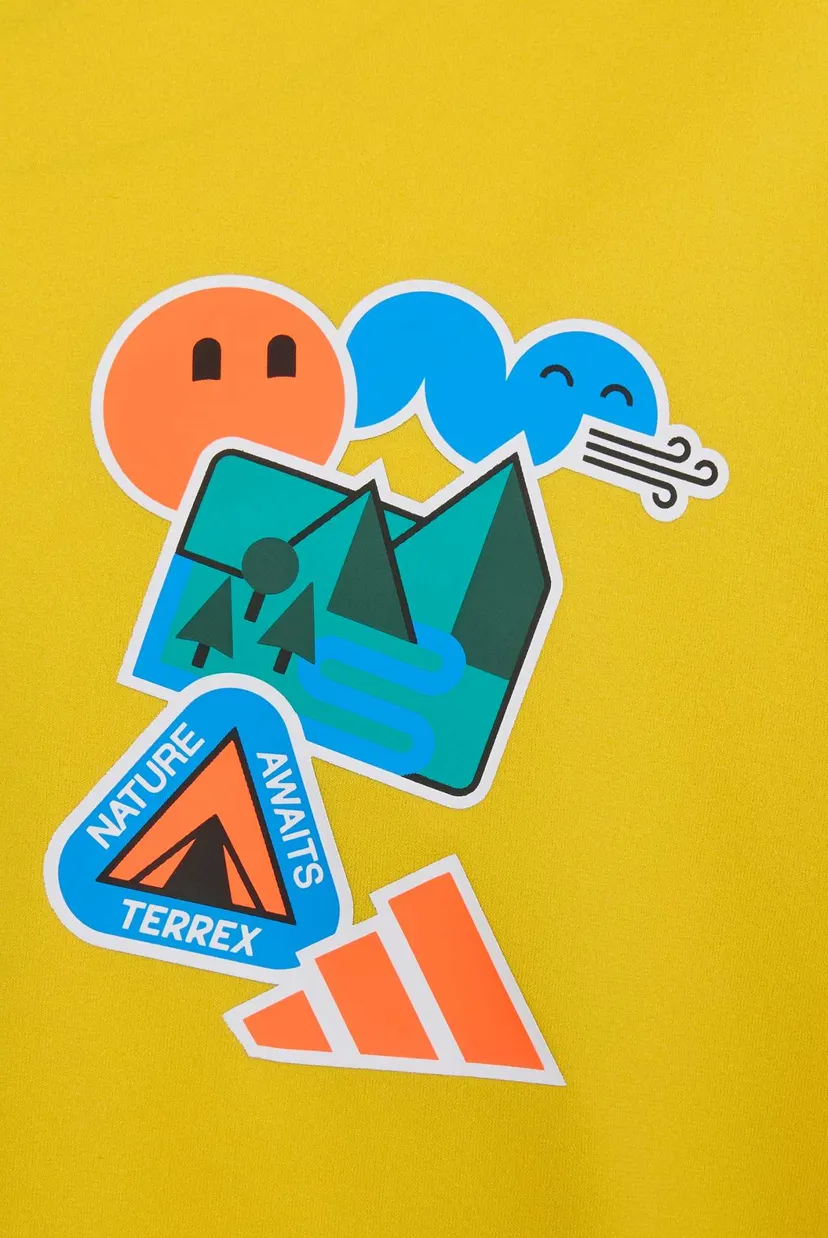 Детский желтый лонгслив TERREX KIDS XPLORIC GRAPHIC TECH 3